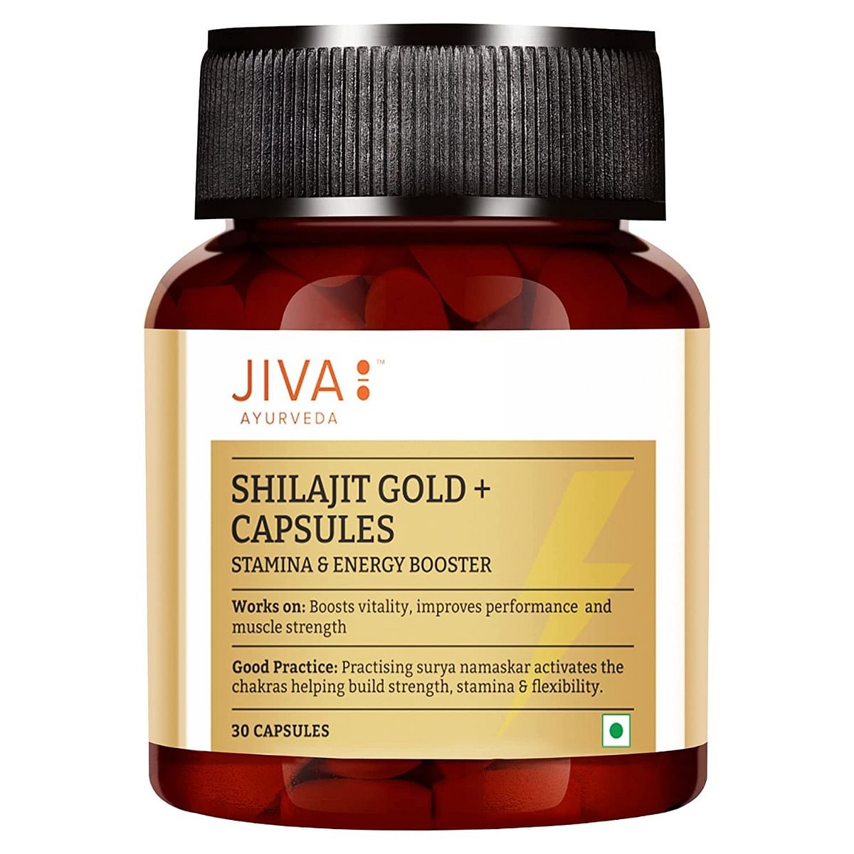 

Jiva Ayurveda Shilajit Gold Capsules with Goodness of Natural Shilajit Extracts - 30 Capsules, Pack of 1