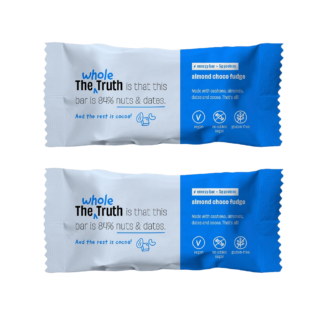 

The Whole Truth - Energy Bars | Almond Choco Fudge | 6 Bars x 40g | Dairy Free & Sugarfree | No Artificial Sweetener | Vegan | No Preservatives | A...