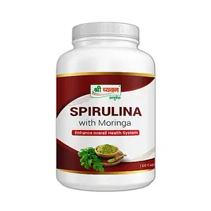 Shri Chyawan Spirulina with Moringa Capsule - 60 Tablets | Enriched with Anti-oxidants | Maintains Cholesterol level |