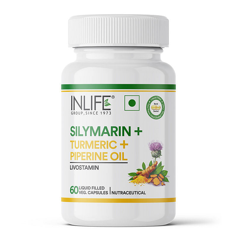 

INLIFE Silymarin Oil Capsules 200 mg with Turmeric & Piperine | Milk Thistle Extract Capsules for Liver Support & Antioxidant Formula | For Men & W...