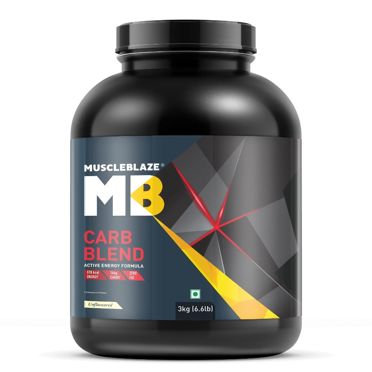 

MuscleBlaze Carb Blend | Active Energy Formula (Unflavoured, 3kg / 6.6lbs)