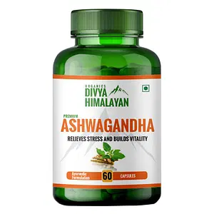 Divya Himalayan Ashwagandha Capsules Ayurvedic formulation 1000 Mg for Better Health, Strength, Stamina & Stress Relief 60 Capsules