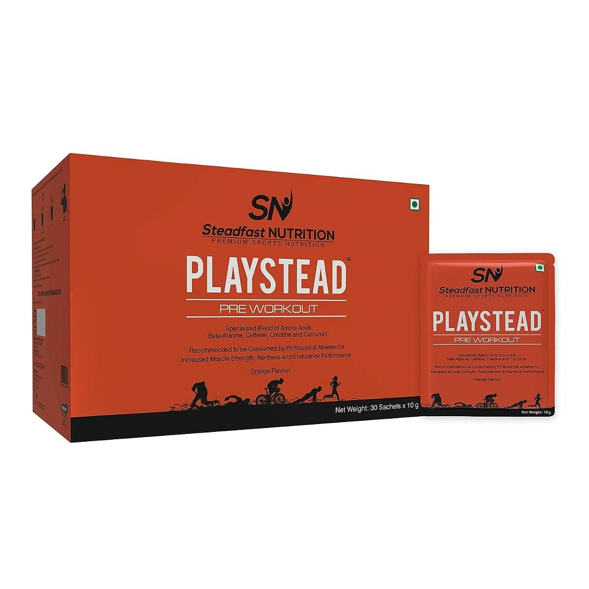 

Steadfast Nutrition Playstead- The Game Changer Pre-Workout Supplement for men & women, with the blend of Amino Acids/Contains Caffeine/10g per Sac...