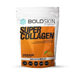 Boldfit BoldSkin Collagen Powder For Women & Men - Collagen Supplements for Men & Collagen Supplements for Women Collagen Peptides Type 1 & 3, With Vitamin C, Biotin - Supports Skin, Hair, Nails & Joints - 200gm (Orange)