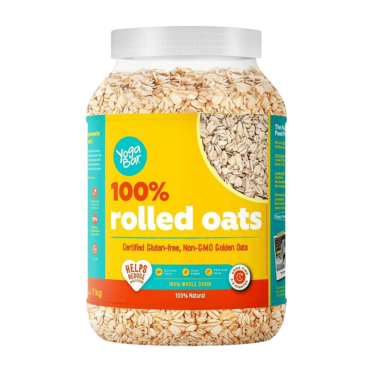 

Yogabar 100% Rolled Oats 1kg |Gluten Free Oats with High Fibre, 100% Whole Grain, Non GMO | Healthy Food with No Added Sugar | For Weight Loss - 1kg