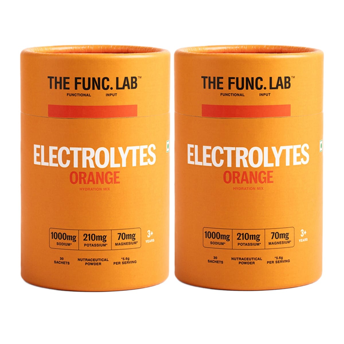

The Func. Lab Daily Electrolytes - Orange | Pack of 2,30 Sachets Each | Instant Hydration Powder with Sodium, Potassium, Magnesium | Sugar-Free, No...