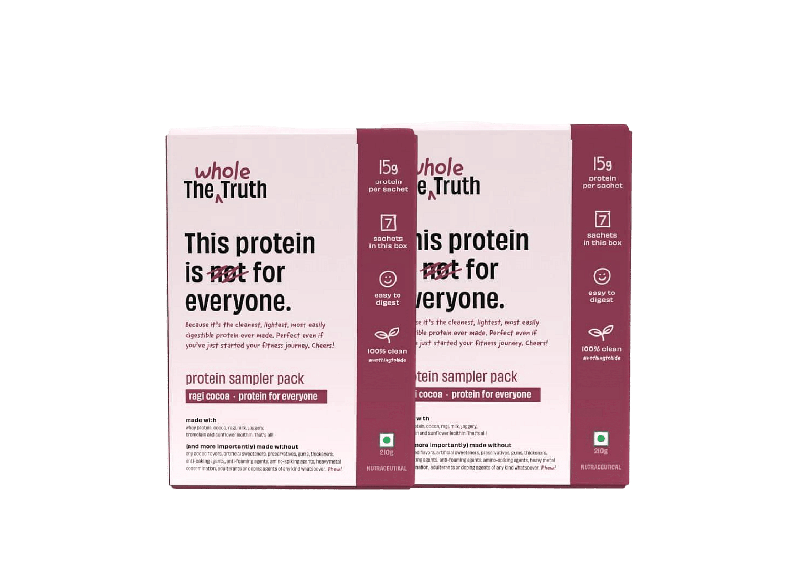 

The Whole Truth Protein For Everyone | Beginners Protein Powder | Ragi Cocoa Sample (7 Sachets) | 15g Protein/Pack | Clean, Light & Easy to Digest ...