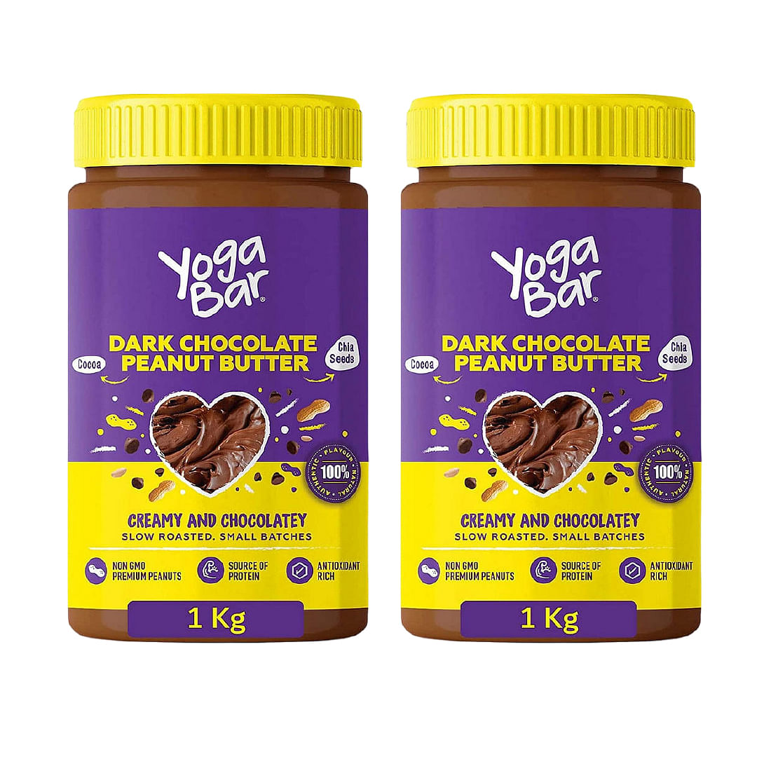 

Yogabar Dark Chocolate Peanut Butter| Creamy & Chocolatey | Slow Roasted | Non-GMO Premium Peanuts | 1kg - Rich source of protein | Pack of 2