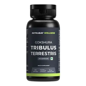 Nutrabay Wellness Tribulus Terrestries (Gokshura) | Natural  Support For Energy, Performance & Stamina & Muscle Growth  - 1000Mg, 60 Veg Capsules