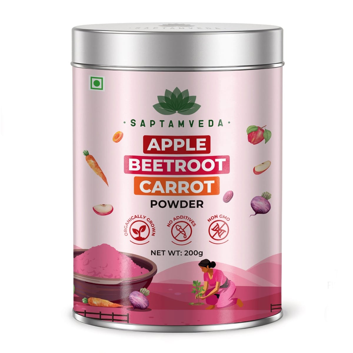 Saptamveda ABC Powder 200g – Apple Beetroot Carrot Superfood | Supports Immunity, Skin Glow, Energy & Heart Health | High in Antioxidants & Fiber | 100% Pure & Preservative-Free.-picture-14