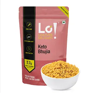 Lo! Foods - Keto Bhujia (200g) | Tastiest Keto Bhujia in India | Only 2.7g Net Carb | Keto Snacks for Keto Diet| Low Carb Snacks | Diet Snacks Food | Aloo Bhujia Sev style
