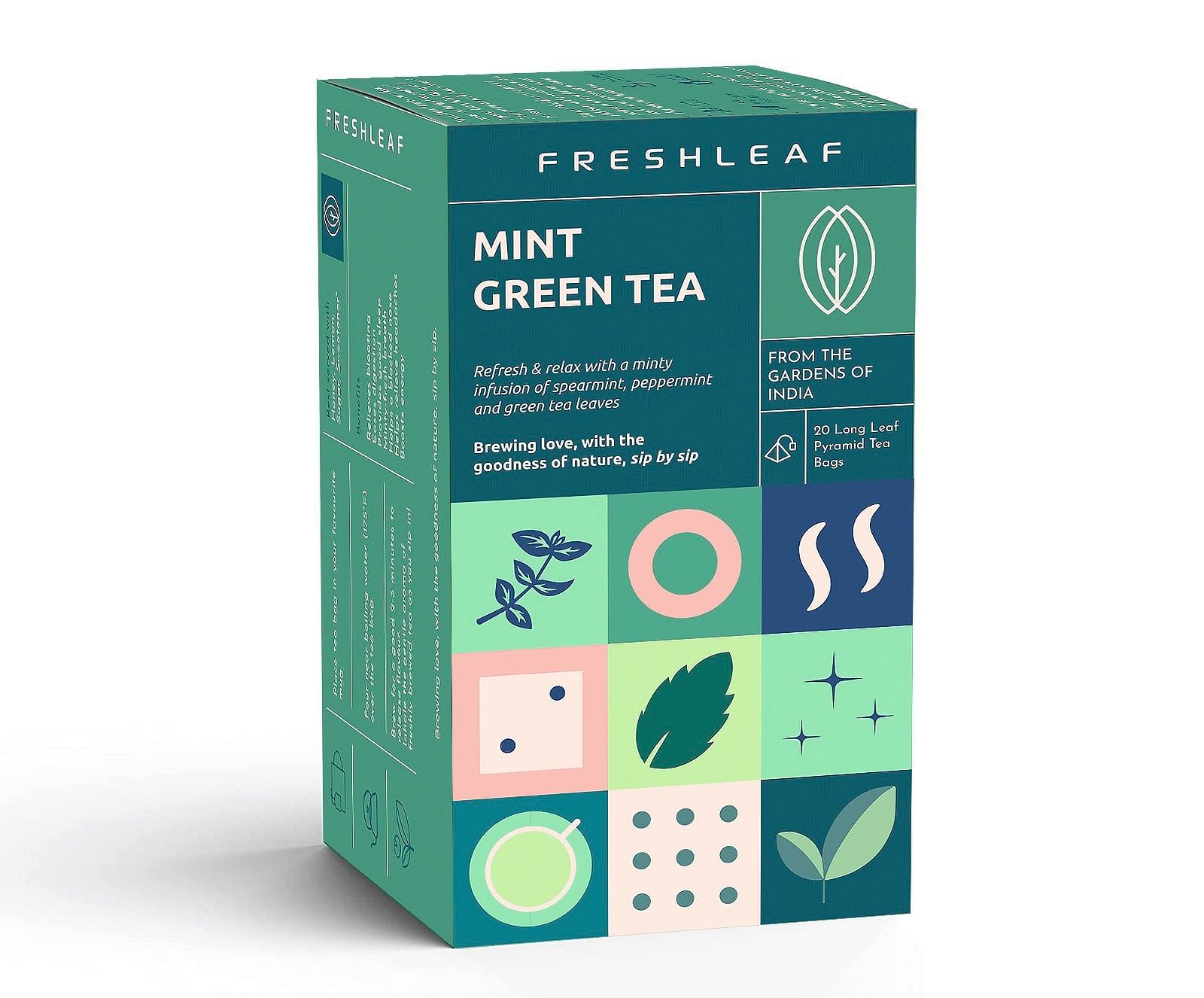 

FRESHLEAF Moroccan Mint Green Tea, 20 Pyramid tea bags