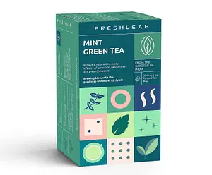 FRESHLEAF Moroccan Mint  Green Tea, 20 Pyramid tea bags