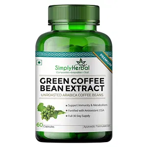 Simply Herbal Natural Green Coffee Beans Extract Capsules Supplement 500 MG - 60 Capsules