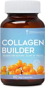 ZEROHARM Collagen Builder | Anti-aging supplements for women | Natural, youthful glow | Improves natural collagen levels | Wrinkle free skin| Promotes skin regeneration| Improves skin elasticity | Skin radiance