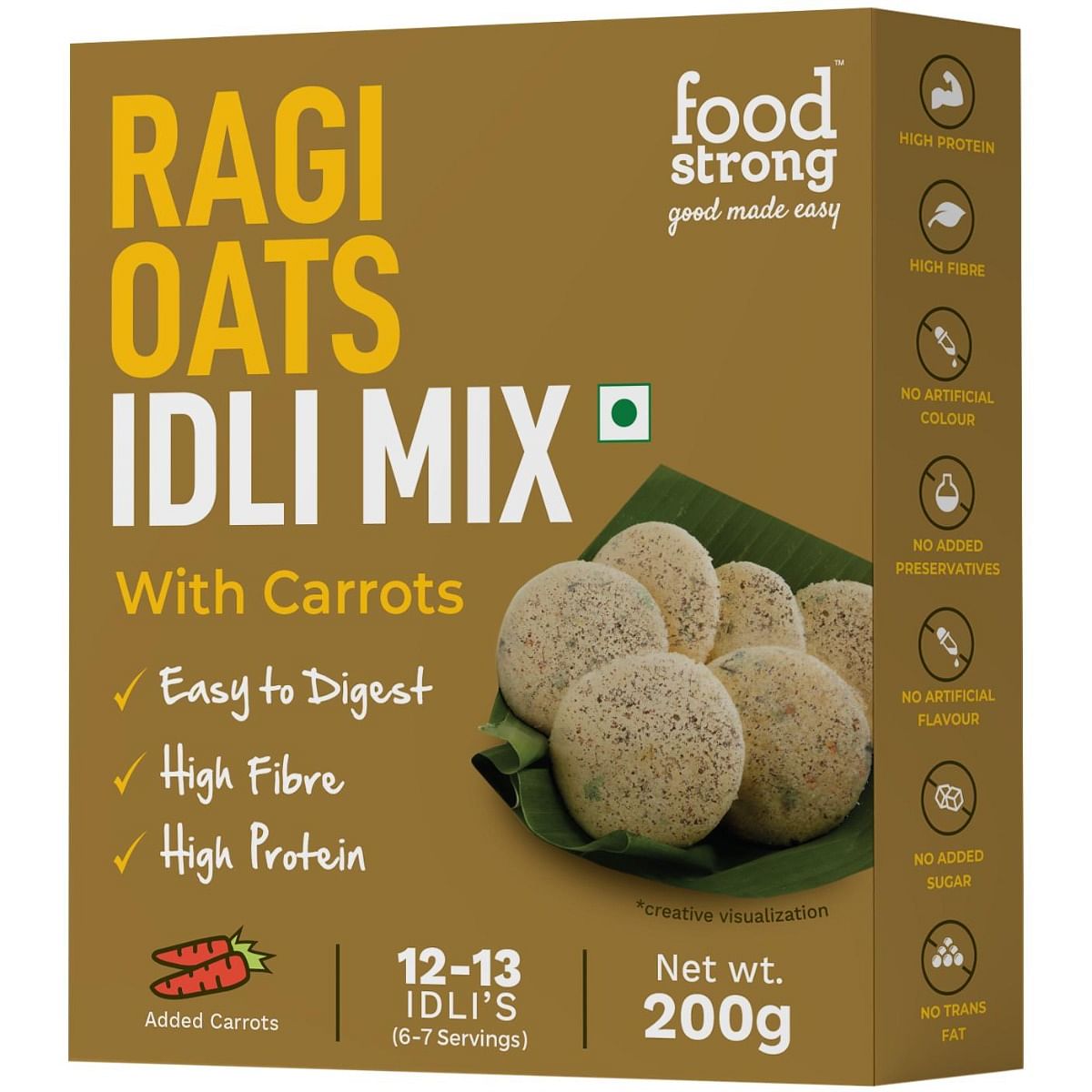 

Foodstrong Ragi Oats Idli Mix | 200g