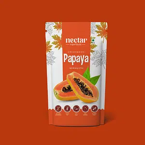 Nectar Superfoods Freeze Dried Papaya | No Preservatives, No Added Sugar, Healthy Dried Fruit | 100% Natural, Vegan, Gluten Free Snack for Kids and Adults | 20 gram Pouch | Pack of 4