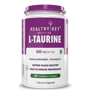 HealthyHey Nutrition L-Taurine 500mg - Amino Acid Supplement - 120 Vegetable Capsules