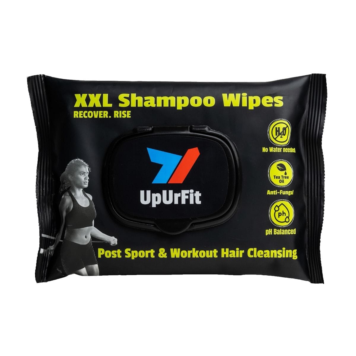UpUrFit XXL Shampoo Wipes - Shampoo in a Wipe |Without Water or Residue | Anti-fungal & Anti-bacterial | Easy Solution For Clean | 13 inches by 9 inches (2XL v/s Regular Wipe) - (10 Wipes)