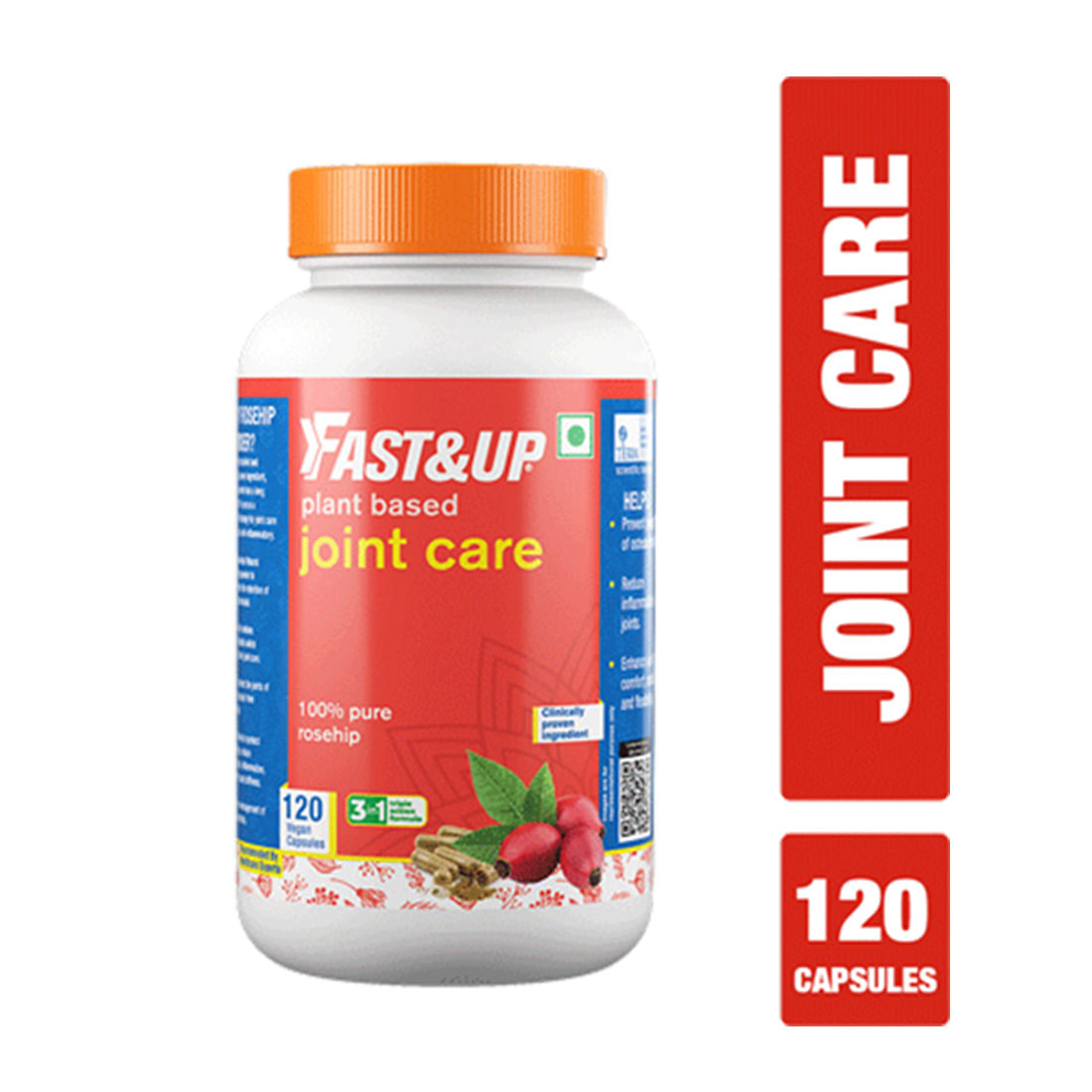 

Fast & Up Plant based Vegan Joint Care with Natural Rosehip (120 Tablets)