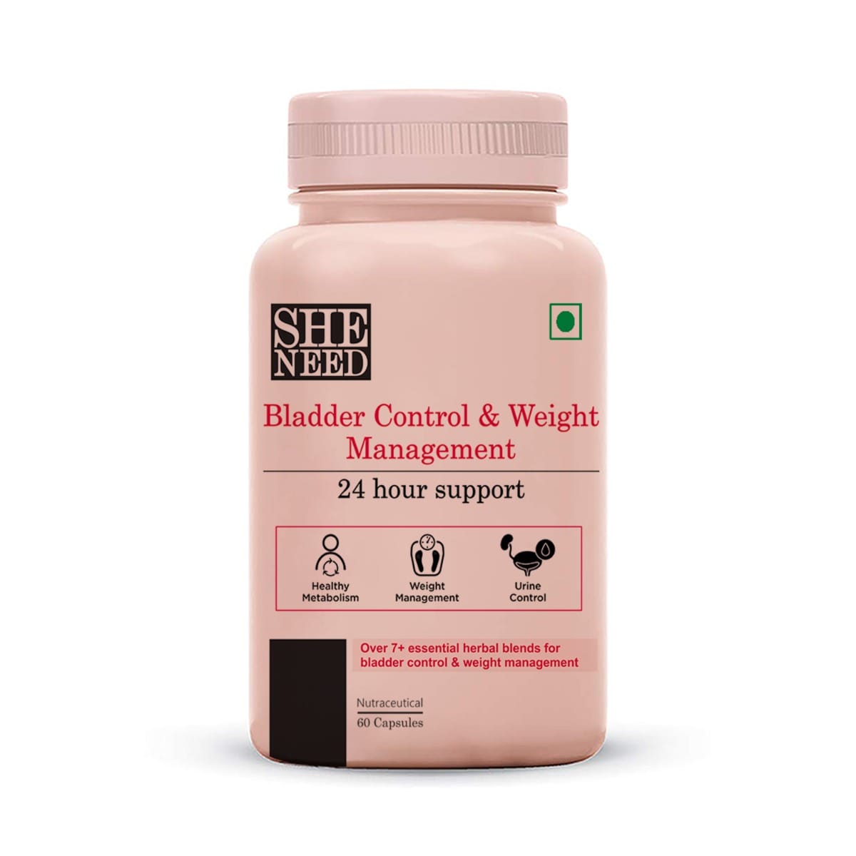 

Sheneed Bladder Control & Weight Management for women | Reduces Occasional Urgency | Healthy Metabolism | Good Night’s Sleep +24hrs Supports – 60 C...