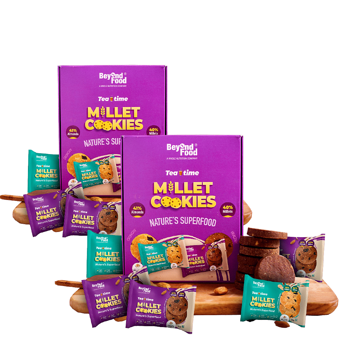 

Beyond Food Millet Cookies - Assorted | 12 Bars x 30g | Pack of 2