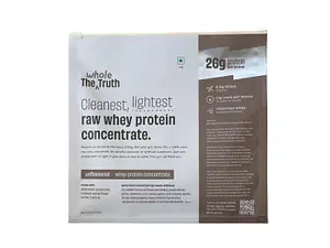The Whole Truth Whey Protein Concentrate 1Kg | 28 Serving | Unflavoured | 26g Protein | Strength | Muscle Building