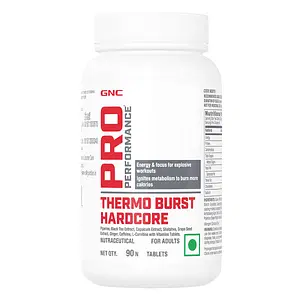 GNC Pro Performance Thermo Burst Hardcore | Burns More Calories | High Energy & Focus | Boosts Metabolism | Supports Explosive Workout | Healthy Weight Control | Formulated in USA | 90 Tablets