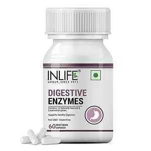 INLIFE Digestive Enzymes Supplement for Digestive Support - 60 Veg Capsules