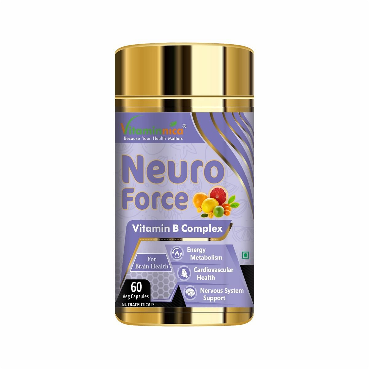 

Vitaminnica Neuro Force | Natural Brain Booster | Vitamin B Complex | Energy Metabolism, Cardiovascular Health & Nervous System Support | 60 Veg Ca...