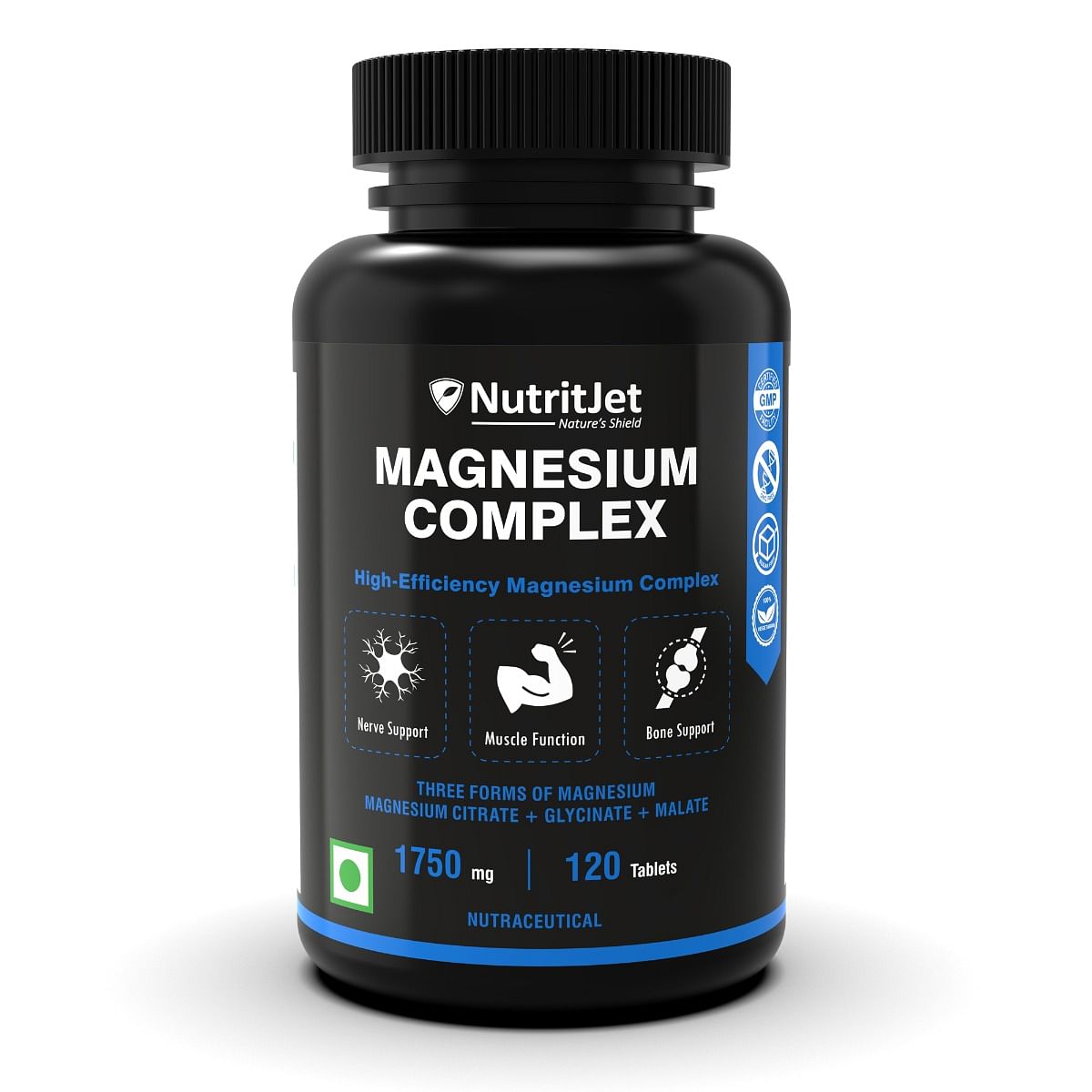 

NutritJet Magnesium Complex Max Absorption Magnesium 1750mg – 120 Tablets