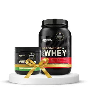 Optimum Nutrition (ON) Gold Standard 100% Whey Protein Powder 2 lbs, 907 g (Double Rich Chocolate) & Optimum Nutrition (ON) Micronized Creatine Powder - 250 Gram, Unflavored. (Combo) with Free Shaker