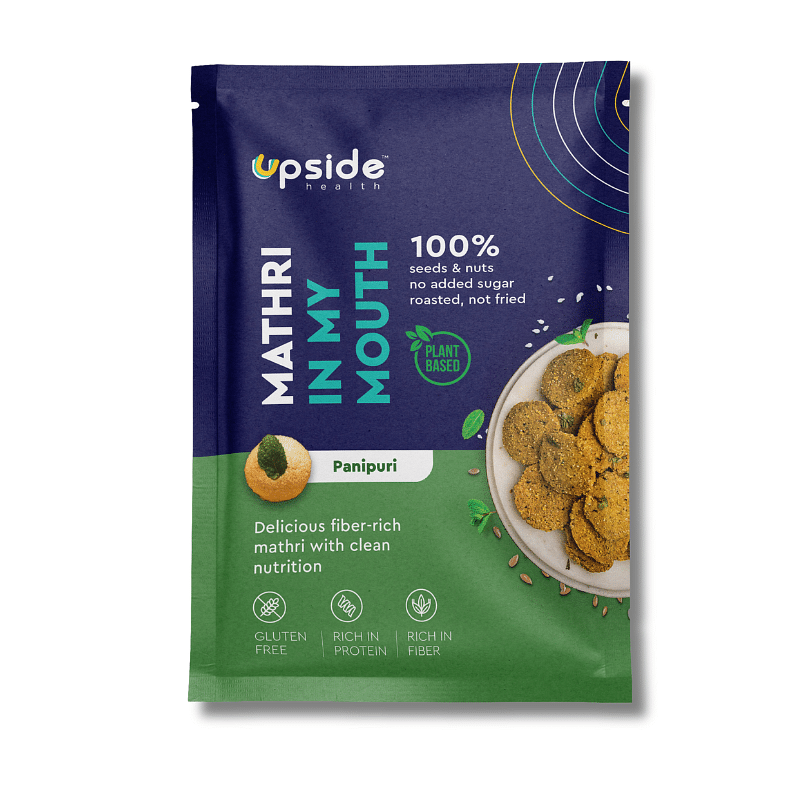 

Upside Health Panipuri Flavour Mathri (Pack of 2, 90g) | 100% Seeds & Nuts | Diabetes Friendly - Vegan - Gluten Free - All Natural