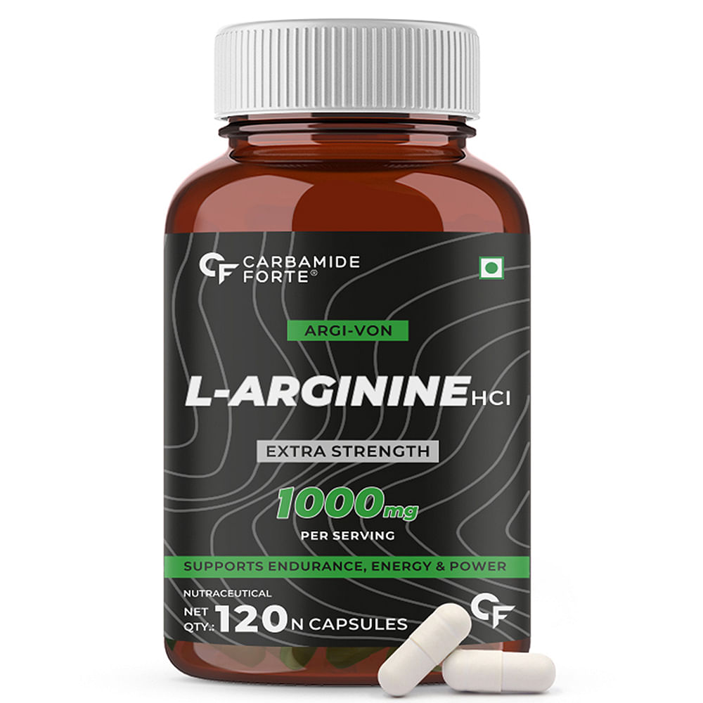 

Carbamide Forte L Arginine 1000mg Supplement Per Serving - 120 Veg Capsules