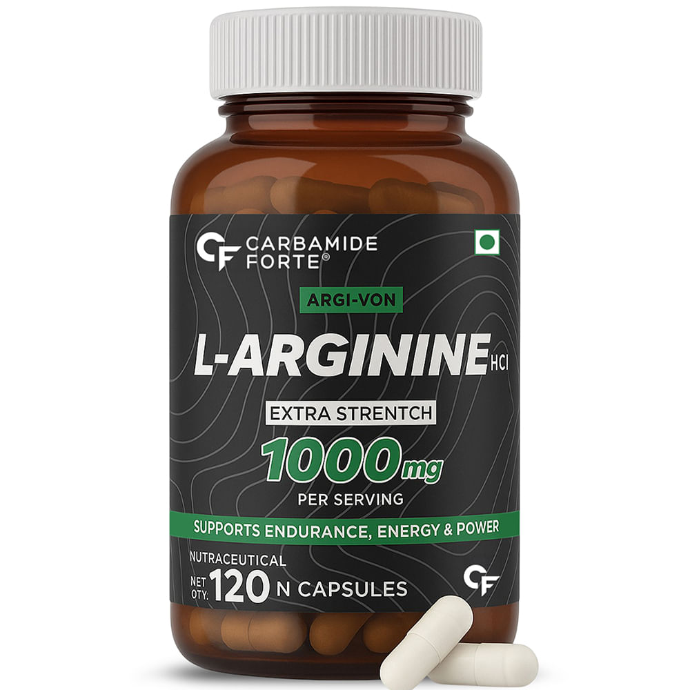 

Carbamide Forte L Arginine 1000mg Supplement Per Serving - 120 Veg Capsules