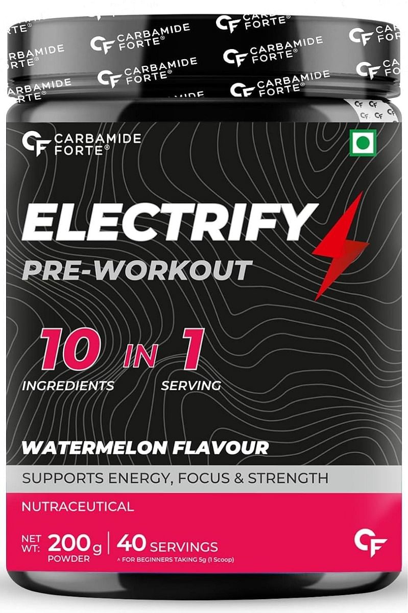 

Carbamide Forte Pre Workout Powder (Watermelon– 200g) for Men & Women with Taurine & Creatine Monohydrate for Energy, Focus & Strength