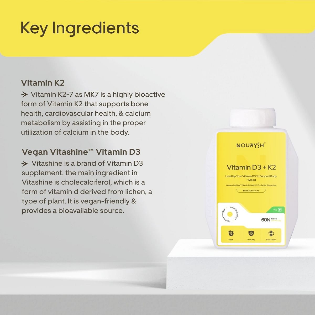 Nourysh Vegan Vitashine Vitamin D3 K2