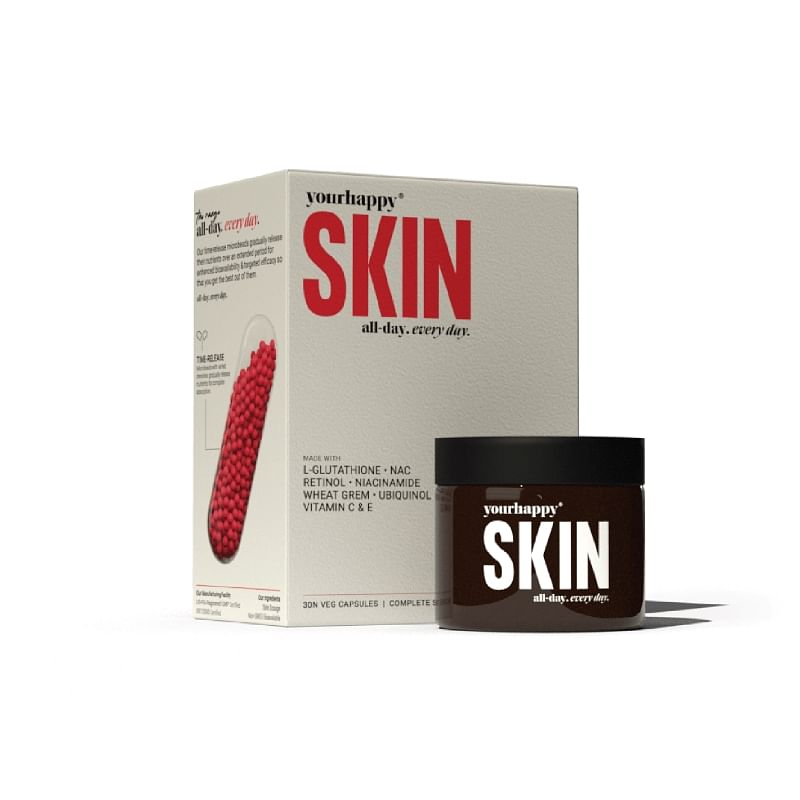 

YourHappyLife Skin Capsules with Activated L- Glutathione, NAC, Niacinamide & Retinol for Smooth, Radiant & Clear Complexion | Reduced Pigmentation...