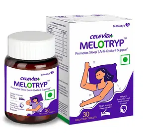 Dr Reddy's Celevida Melotryp Melatonin 3mg | Improves Sleep Quality | Helps in Immunity Anti Oxidant Support | Non Habit Formaing Properties- (3 mg x 30 Melatonin Tablets)
