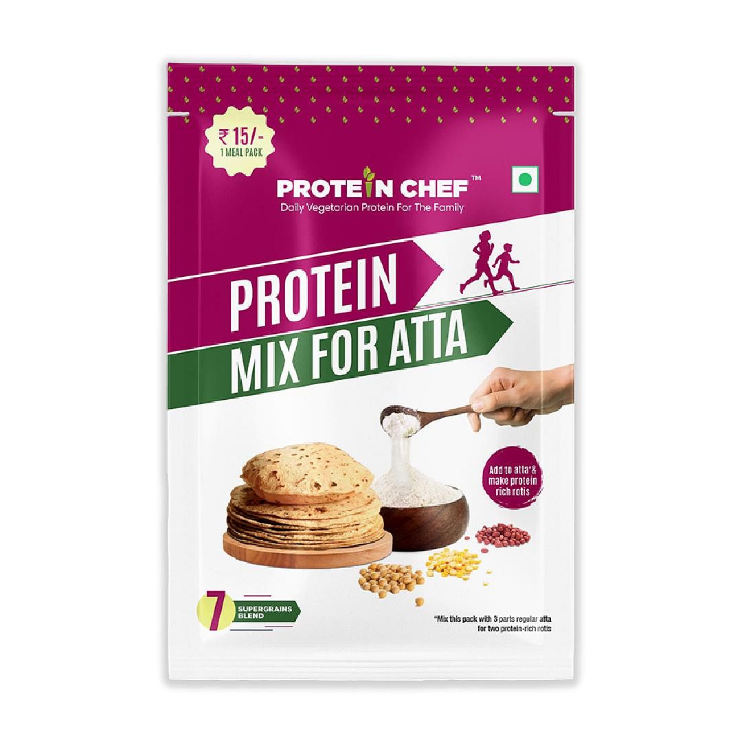 

Protein Chef Protein Mix for Atta (325g)| Mix into Flour to Make Two 5.5gms High Protein Rotis | 7 Supergrains Blend Sachet Pack | No Change in Tas...