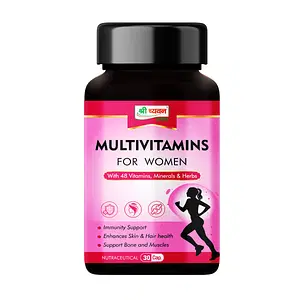 Shri Chyawan Ayurveda Multivitamin Capsule for Women - 30 Cap |Maintains Bone Health|Improves Mobility of Joints and Muscles