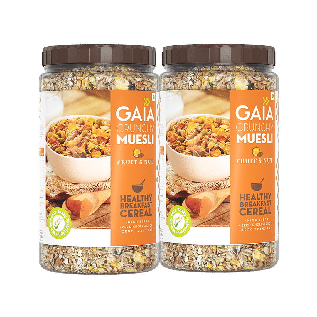 

Gaia Crunchy Muesli - Fruit & Nut 1Kg | Pack of 2