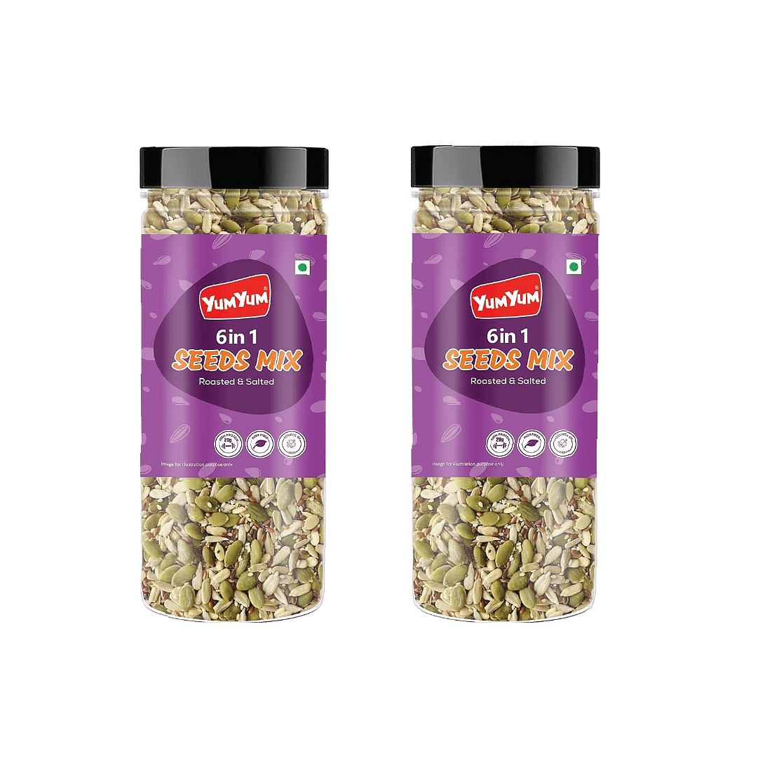 

YUM YUM 6 in 1 Seeds Mix | Healthy Edible Seeds Diet Snacks | Natural Roasted Seed- Mixed Seeds 200g | Pack of 2