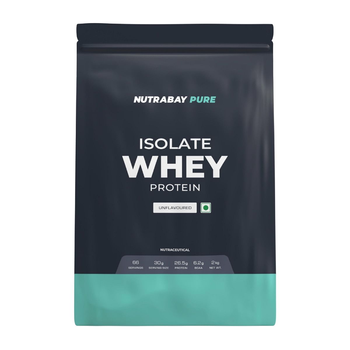 

Nutrabay Pure Whey Protein Isolate 2Kg | 66 Servings | Unflavoured | 26.5g Protein | Build Muscle | Fast Recovery