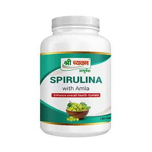 Shri Chyawan  Spirulina with Amla Capsule - 60 Tablet | Enriched with Vitamin C | Anti-oxidants | Regulates Cholesterol level |. 