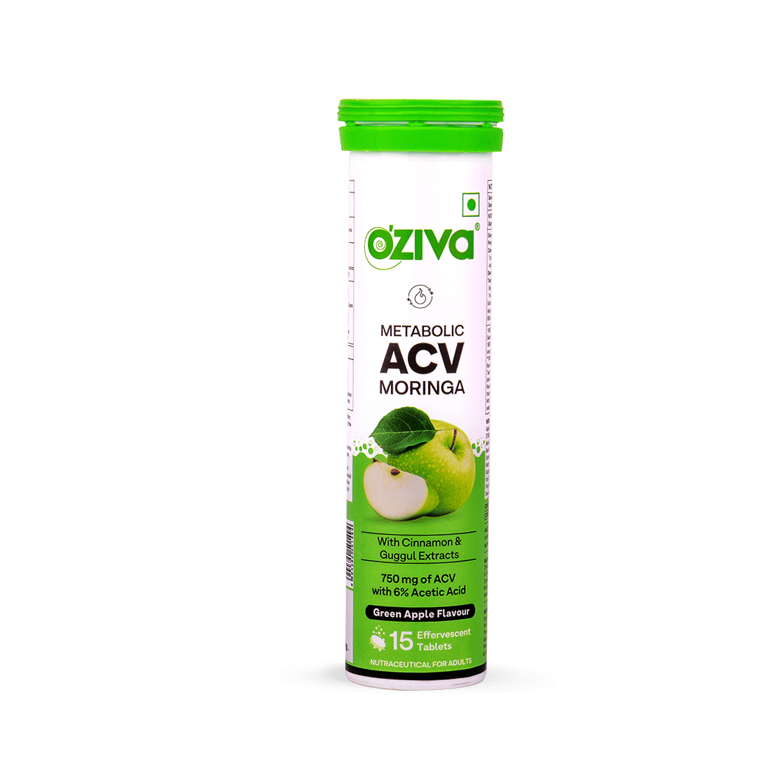 

OZiva Acv Moringa|Control Cravings I Green Apple |15 Effervescent Tablets