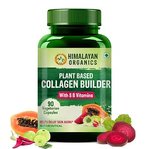 Himalayan Organics Plant Based Natural Collagen Builder | 90 Vegetarian Capsules | 8 B Vitamin | Skin | Hair | Nail