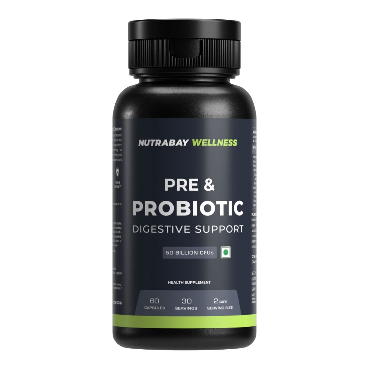 Nutrabay Wellness Pre & Probiotic Digestive Support 50 Billion Cfus 