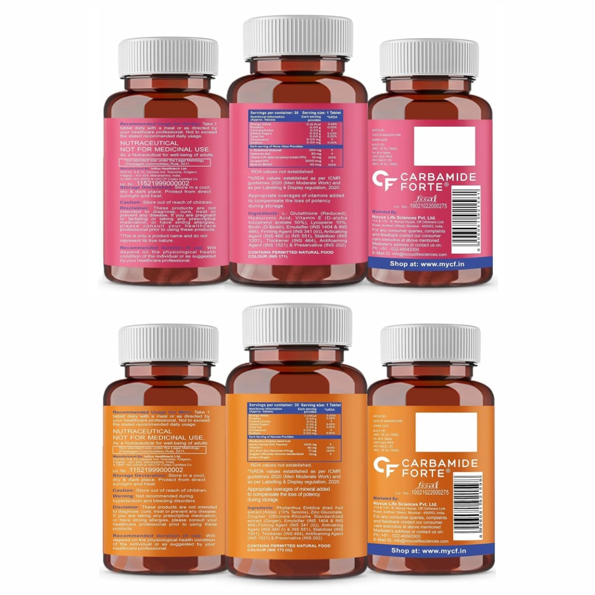 Carbamide Forte Japanese Reduced L Glutathione 500mg Tablets with Vitamin C from Amla Extract