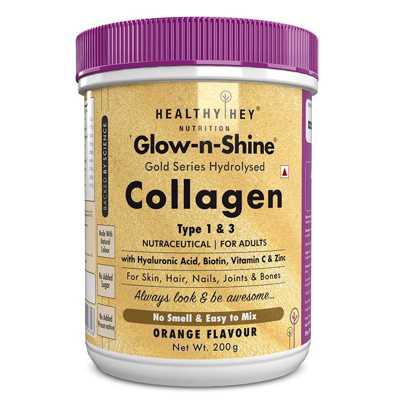 

HealthyHey Nutrition Skin Support - Glow-n-Shine Collagen Power 200g | Hydrolysed Collagen for Women and Men with Hyaluronic Acid, Biotin and Vitam...
